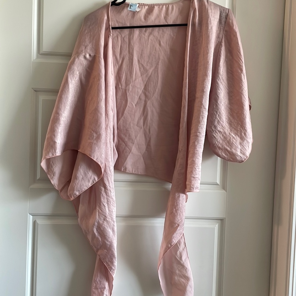 Pink champagne tie up blouse